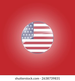 America flags design vector illustration graphic of glossy buttons with identification pin vector illustration	