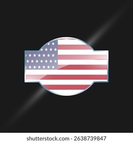 America flags design vector illustration graphic of glossy buttons with identification pin vector illustration	