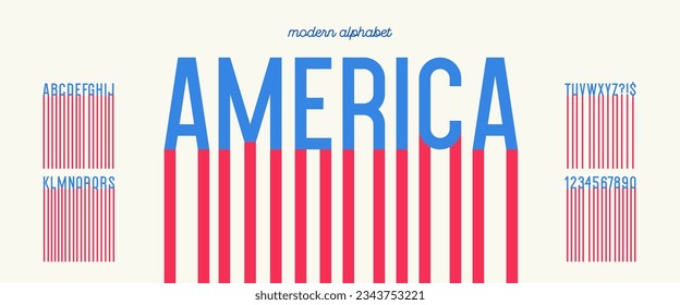 America font vector color style for decoration