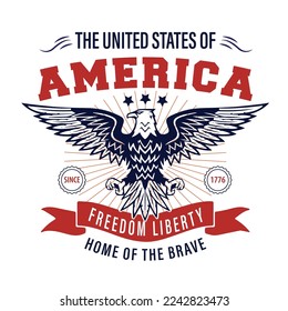 America Freedom t-Shirt Design templet, vector, Illustration  