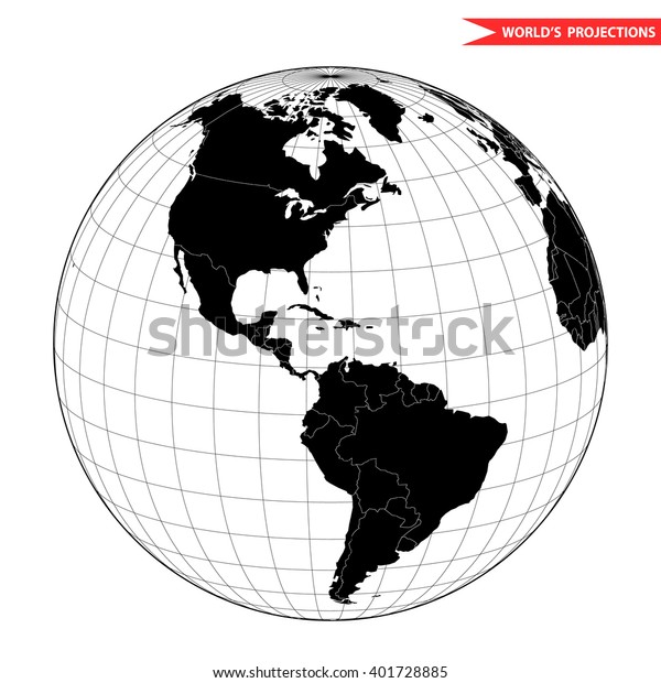 America Globe Hemisphere World View Space Stock Vector (Royalty Free ...