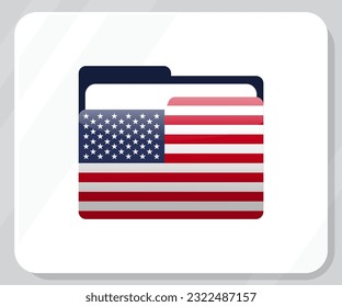 America Glossy Folder Flag Icon
