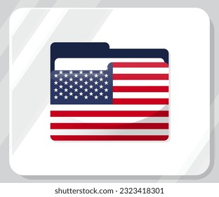 America Glossy Folder Flag Icon