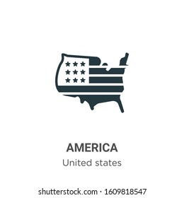America glyph icon vector on white background. Flat vector america icon symbol sign from modern united states collection for mobile concept and web apps design.