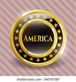 America gold emblem