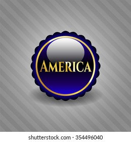 America golden emblem or badge