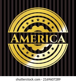 America golden emblem. Vector Illustration. Detailed. 