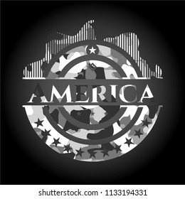 America grey camouflaged emblem