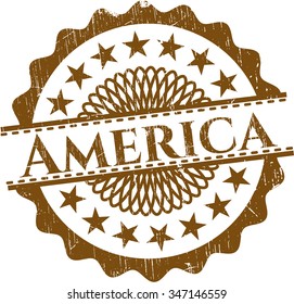 America grunge stamp
