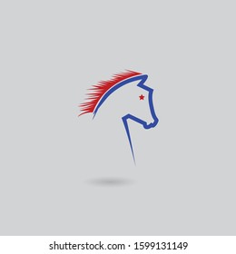 America horse logo, politics logo design,  Election voting poster. Political election campaign. vector illustration