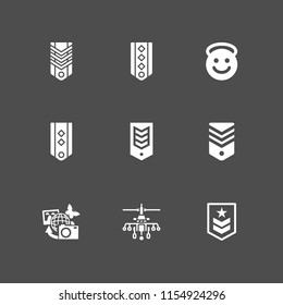 america icon. 9 america set with military, army, military helicopter and angel vector icons for web and mobile app