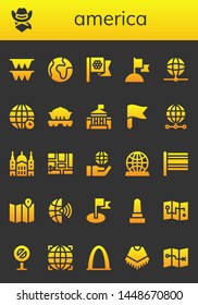 america icon set. 26 filled america icons.  Simple modern icons about  - Flags, Cowboy, World, Flag, Earth, Wagon, White house, Saint paul, Map, Globe, Global, Monument, Sign