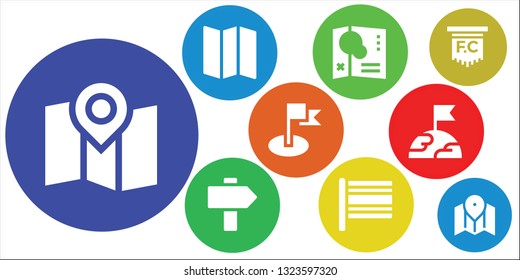america icon set. 9 filled america icons.  Simple modern icons about  - Map, Sign, Flag, Earth
