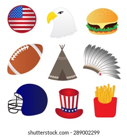 America Icons Set