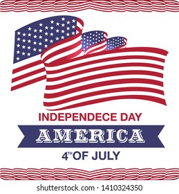 America Independence Day Background Vector. EPS10