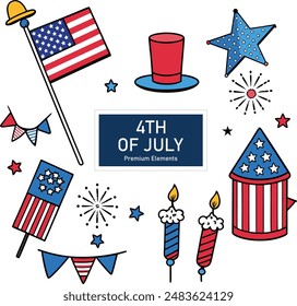 America Independence Day element collection