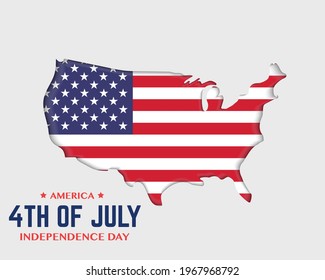 America Independence Day Flag And America Map