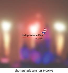 America independence day hat blur background