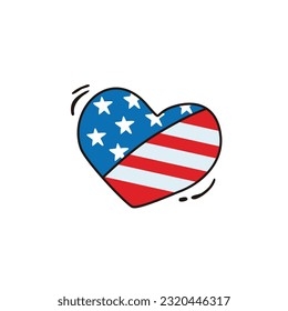 America independence love doodle drawn