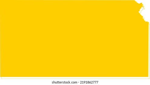 America Kansas vector map.Hand drawn minimalism style.