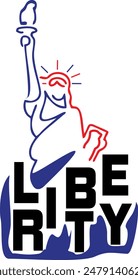 America Lady Liberty Independence Day vector