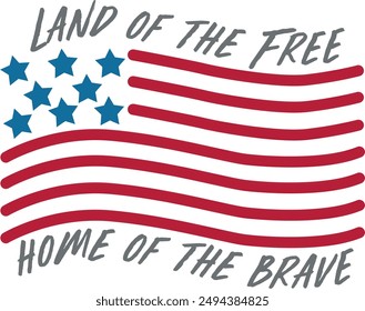 America Land of the Free Home of the Brave Digital EPs Vector graphics File