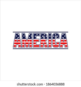 america latter logo, typography of Us, us flag vector