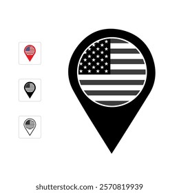 America Location icon Free Download, United States location Icon Clip art, USA location pointer black vector