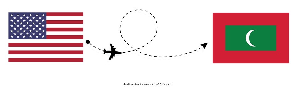 Viagem de avião dos Estados Unidos às Maldivas . Passageiro de Washington para Masculino viajando de avião 