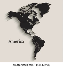 America map Black blackboard separate states individual vector