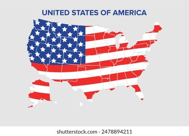 AMERICA MAP AND FLAG ILLUSTRATION VECTOR FREE