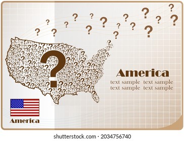 America map flag made from question mark.