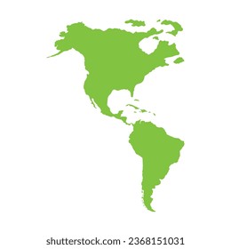 america map in green color vector isolated