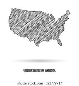 america map hand draw