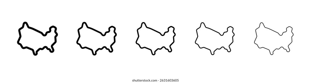 America map icon in black. Vector illustration for graphic design