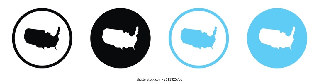 America map icon collection. vector illustration set