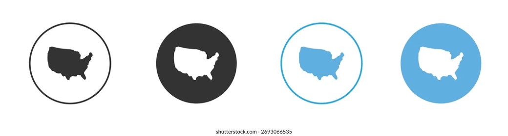 America map icon Logo Template Design set