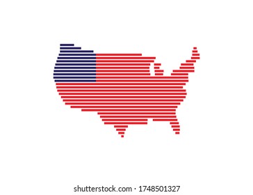 America Map Icon Logo Vector Template Design Illustration