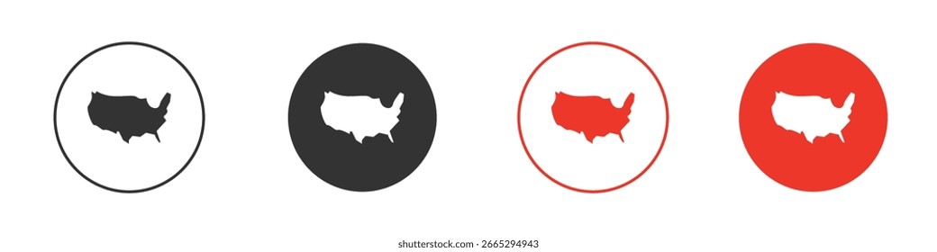 Icono del mapa de América para el logotipo, símbolo de la muestra del Vector para el diseño
