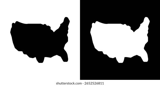 America map icon symbol collection. Flat vector stock illustration.