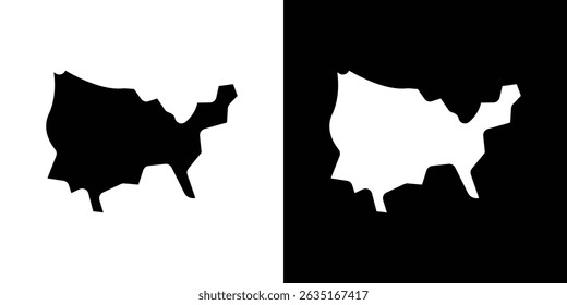 America map icon symbols. Vector illustration.