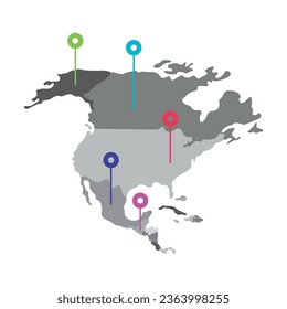 icono de aislamiento de la marca de mapa de estados unidos