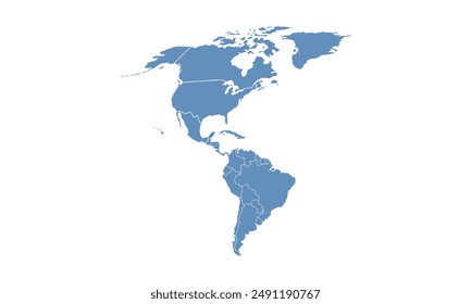 America map Modern Color,isolated on white background for website layouts,background,education, precise,customizable,Travel worldwide,map silhouette backdrop,earth geography, political,reports.