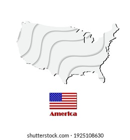 America map on white background. vector illustration.