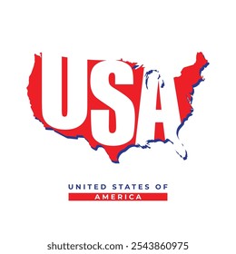 America map silhouette with the text USA inside it. Map outline of the United Stats of America isolated on white background. US logo, label, sticker for t-shirt.