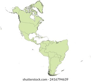 Amerika-Karte, Vektorgrafik in äquivalentem Konic Projection