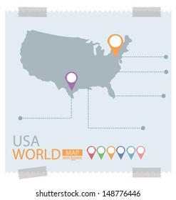 America. Map vector Illustration.