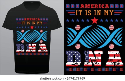 America It is in my DNA Royalty free vector T-shirt Design