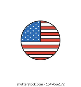 America national circle flag icon
