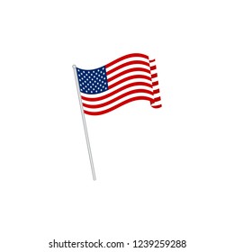 America National Flag With Pole